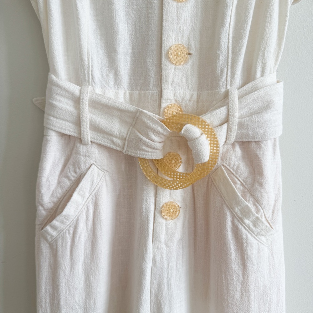 ANTHROPOLOGIE • Cape Code Jumpsuit in Ivory - Picture 7 of 15